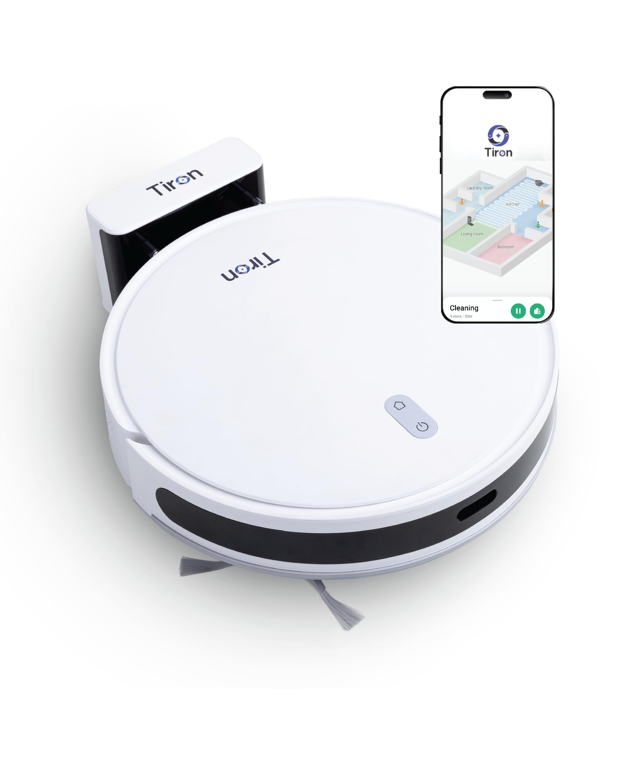 TIRON TRV 10P Robotic Vacuum Cleaner |Dual Action Cleaning, Powerful 5000 Pa Hyper Suction, 2600mAh Battery, Smart Point Laser Sensors | Automatic Mopping Machine-image-29
