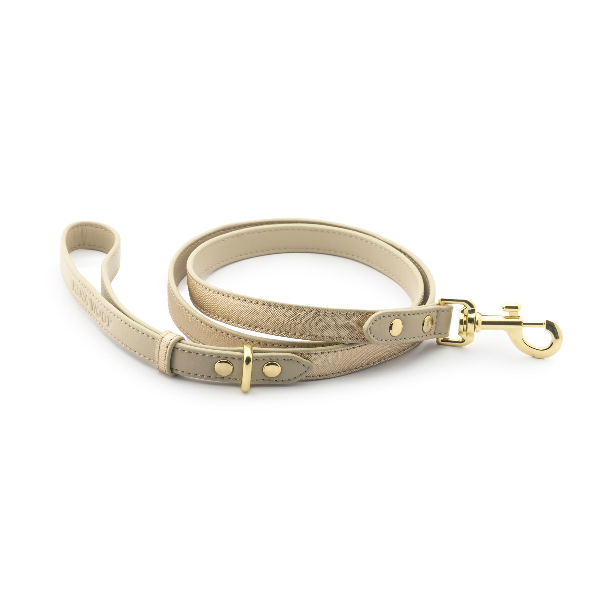 Rio Guinzaglio Cane Pelle Vegana Colore Oro 1,2 m