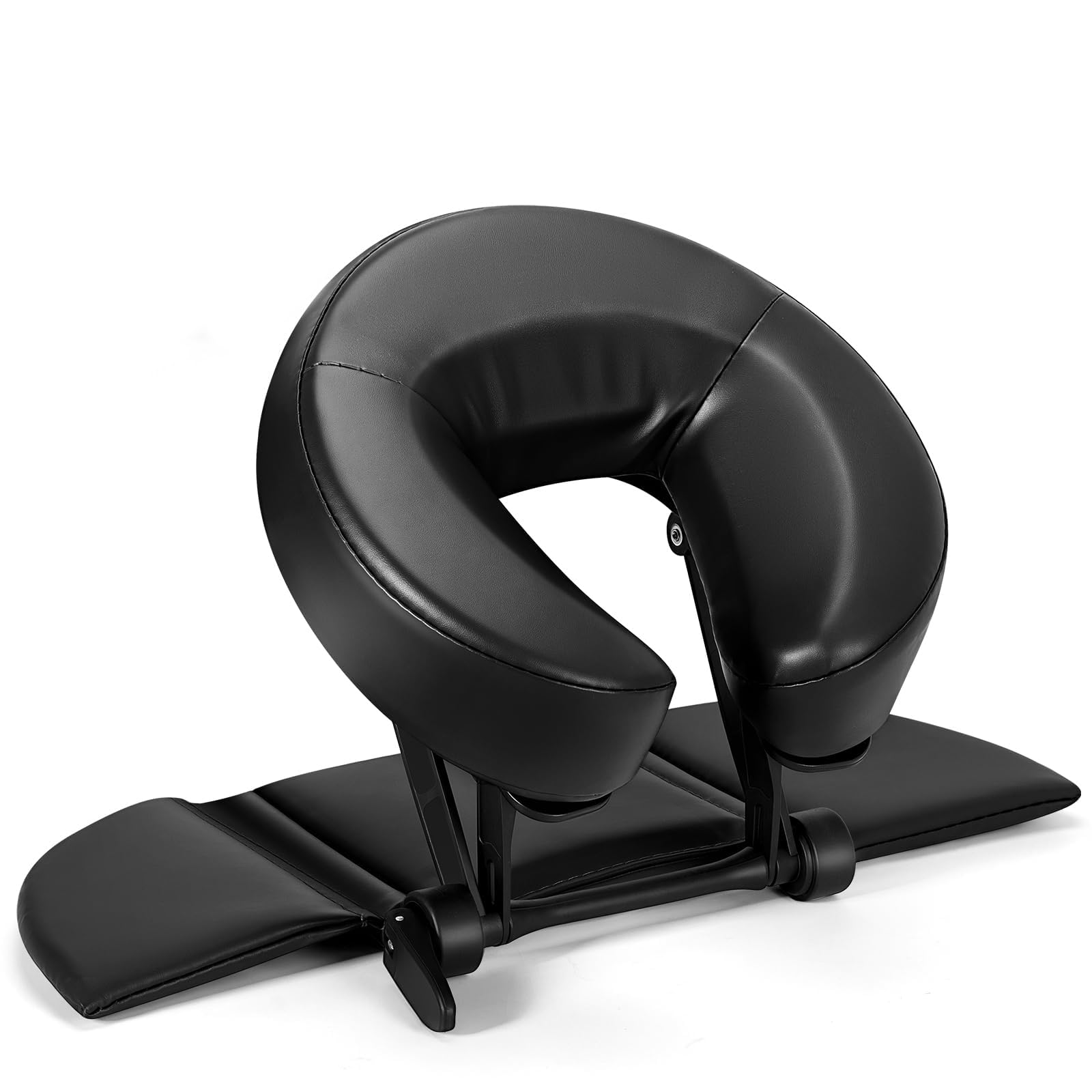 Kit per massaggi da tavolo, poggiatesta regolabile con poggiapolsi, cuscino universale per il viso, per scrivania da ufficio e letto spa, portatile, ergonomico, nero