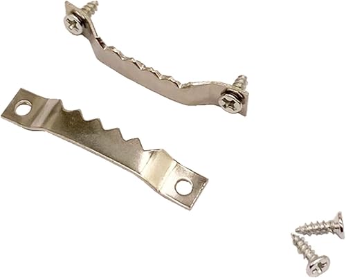 Miniatura 9 de Paquete de 50 ganchos pequeños de dientes de sierra para colgar cuadros  Soluciones de acero para colgar cuadros con tornillos, para colgar cuadros