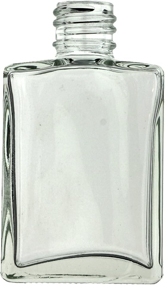 24 Pack 1 OZ 30 ml Rectangular REFILLABLE Clear Glass Bottle with Black Cap (PERFUMES, Oils, Aromatic Blends, Bath and Body)