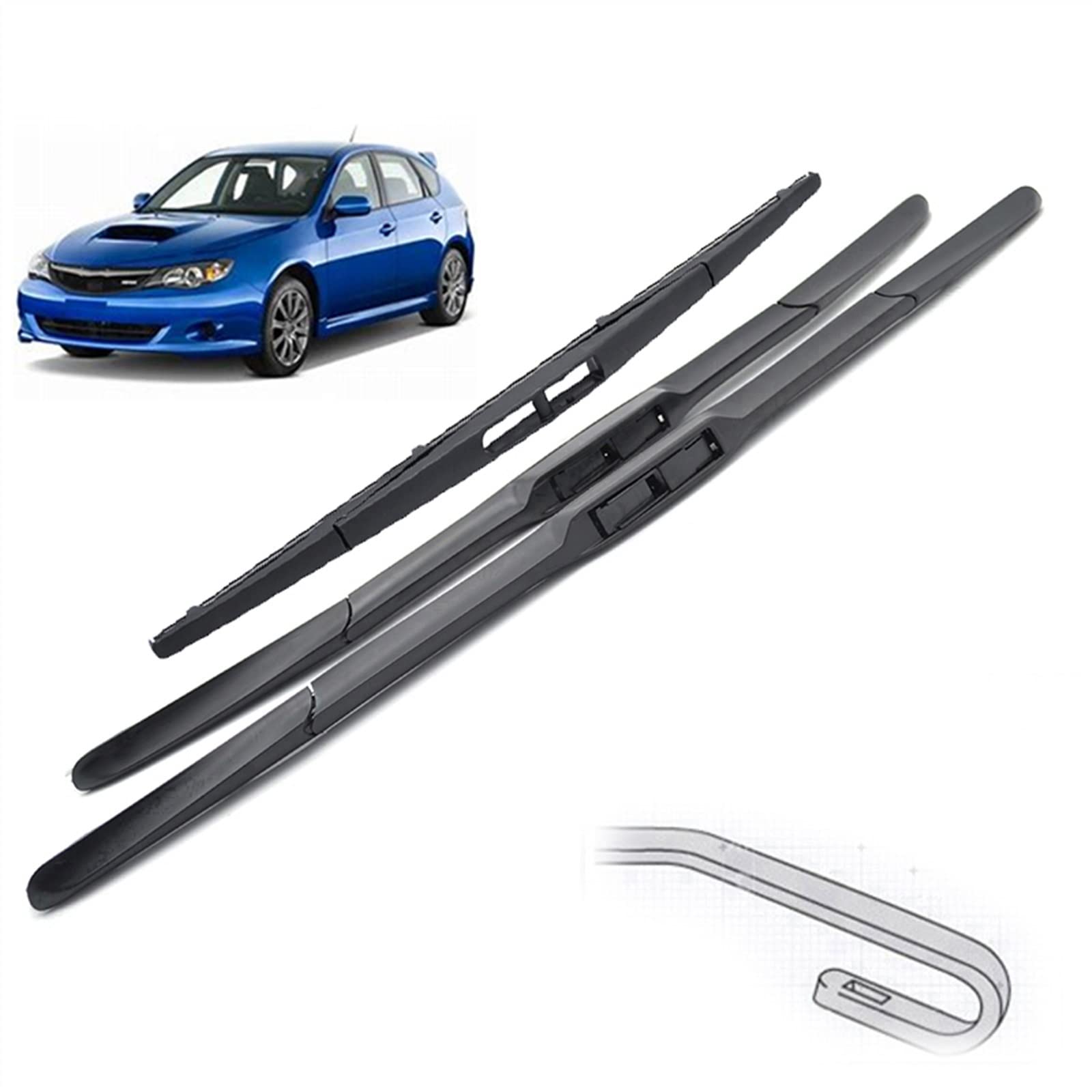 Balais d'essuie-glace Subaru Impreza kit complet anti-traces pour pluie intense