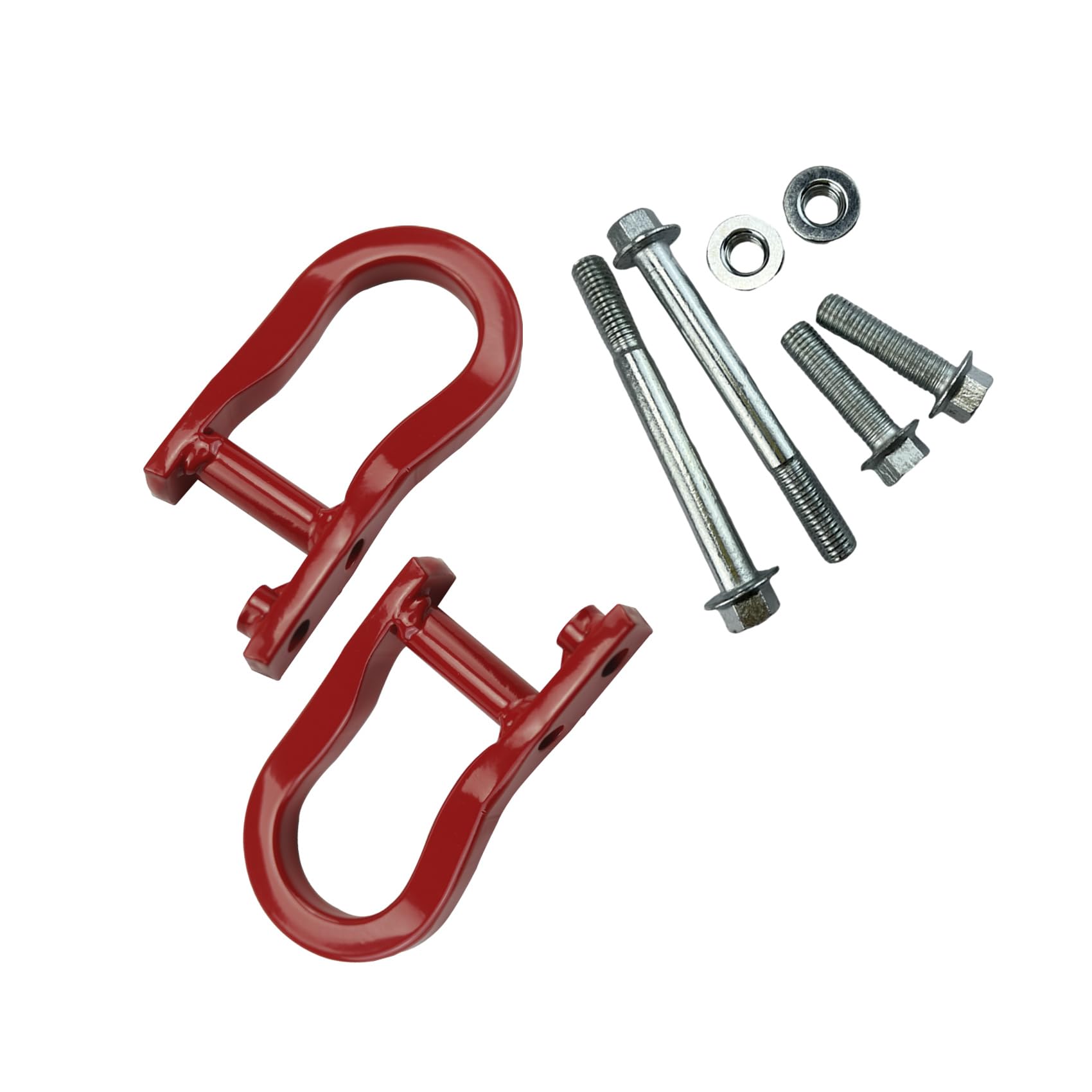 84192871 Front Bumper Tow Hook Shackles(2Pcs Red) Fits for Chevy Silverado 1500 2007-2018 | Sierra 1500 2007-2018 | Silverado 1500 LD 2019 | Sierra 1500 Limited 2019