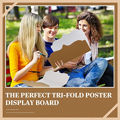 Image of Censen 30 Pcs Trifold Display Board Bulk 12 x 20 Inch Trifold Display Poster Board Presentation Boards White Corrugated Poster Project Boards for Business Presentation Office Back to School Supplies