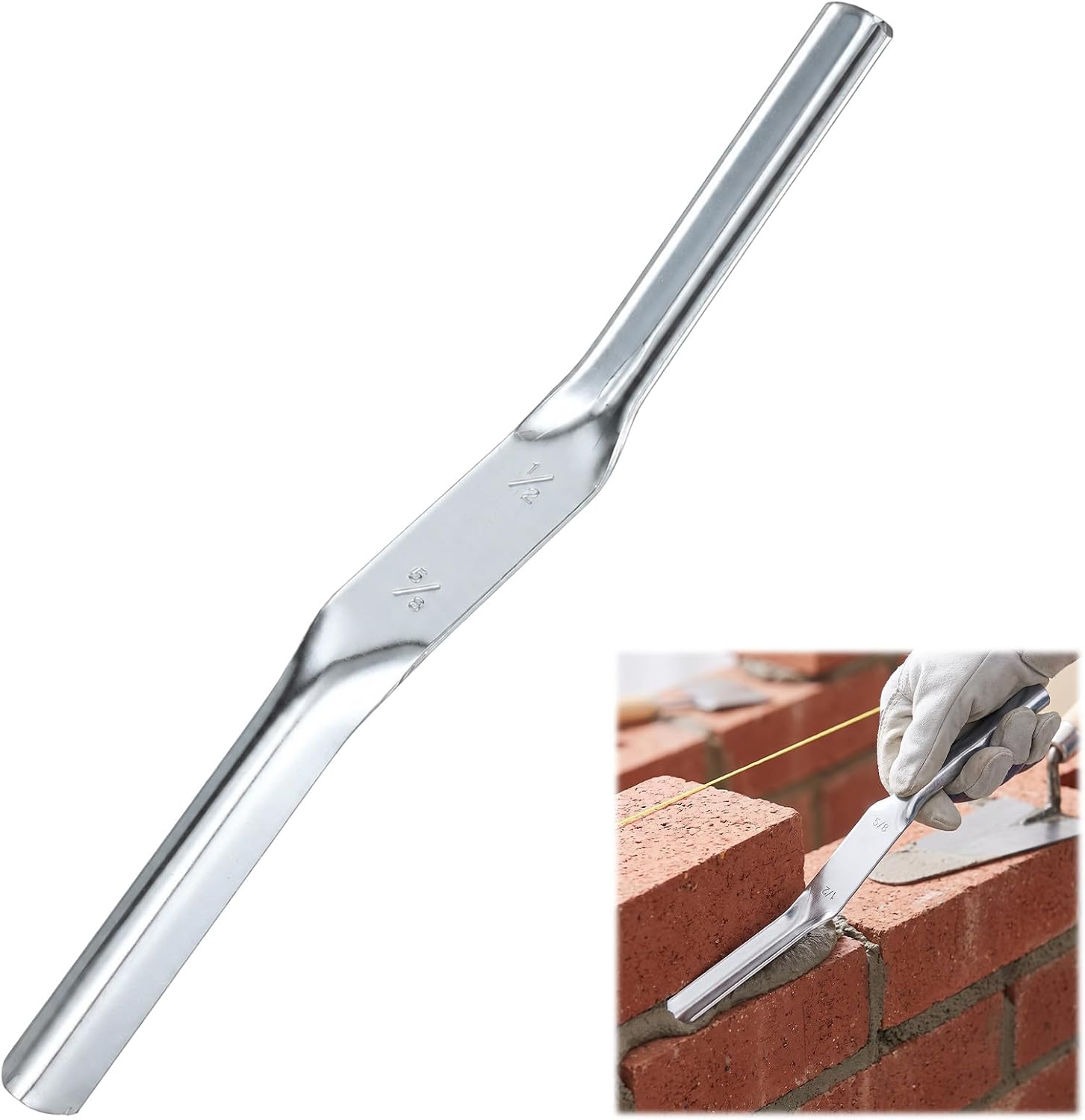 Stainless Steel Tuck Pointing Tools Double Ended Brick Jointer