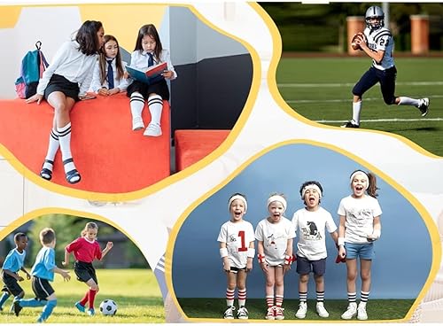 Miniatura 5 de Century Star Calcetines de fútbol para niños y niñas, calcetines atléticos de algodón