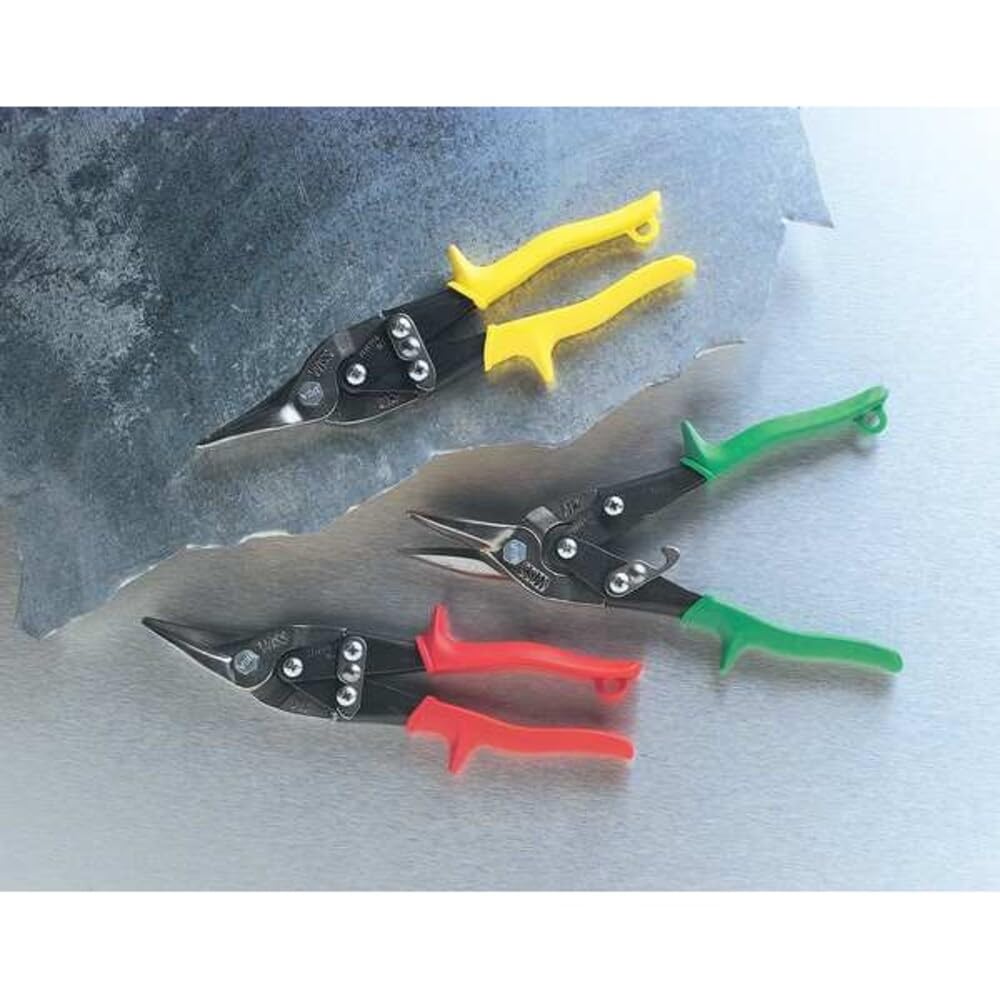 Wiss M1R 248mm/ 9-3/4-Inch MetalMaster Compound Action Aviation Snips, Cuts Straight to Left-Red