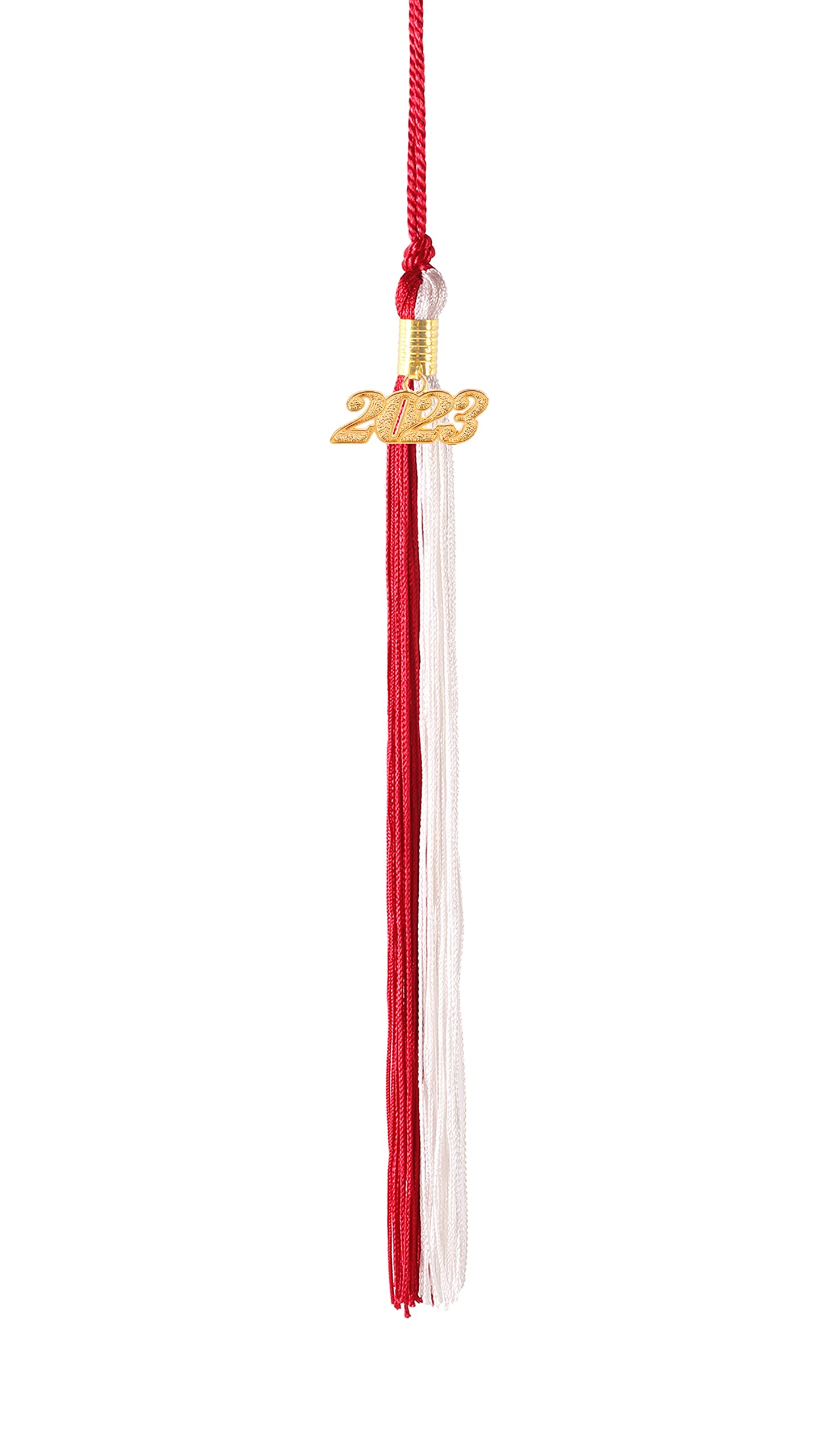 2023 Tassel Graduation Double Color Tassel with Gold 2023 Year Charm (Red and White)