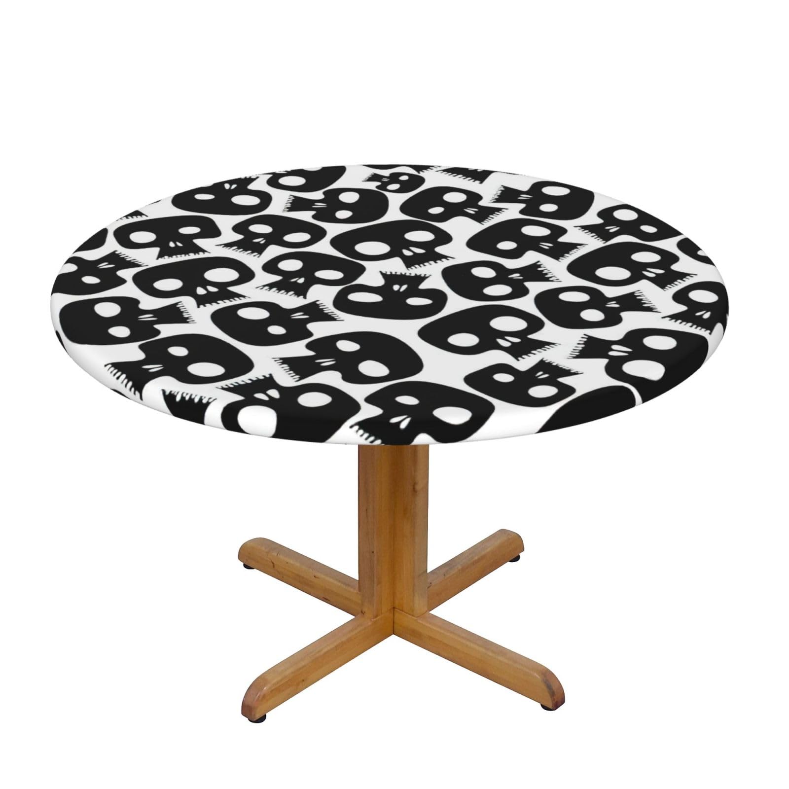 Skulls Print Wipe Clean Oval Tablecloth Stain-Resistant Dining Table Accessories Table Protector For Home