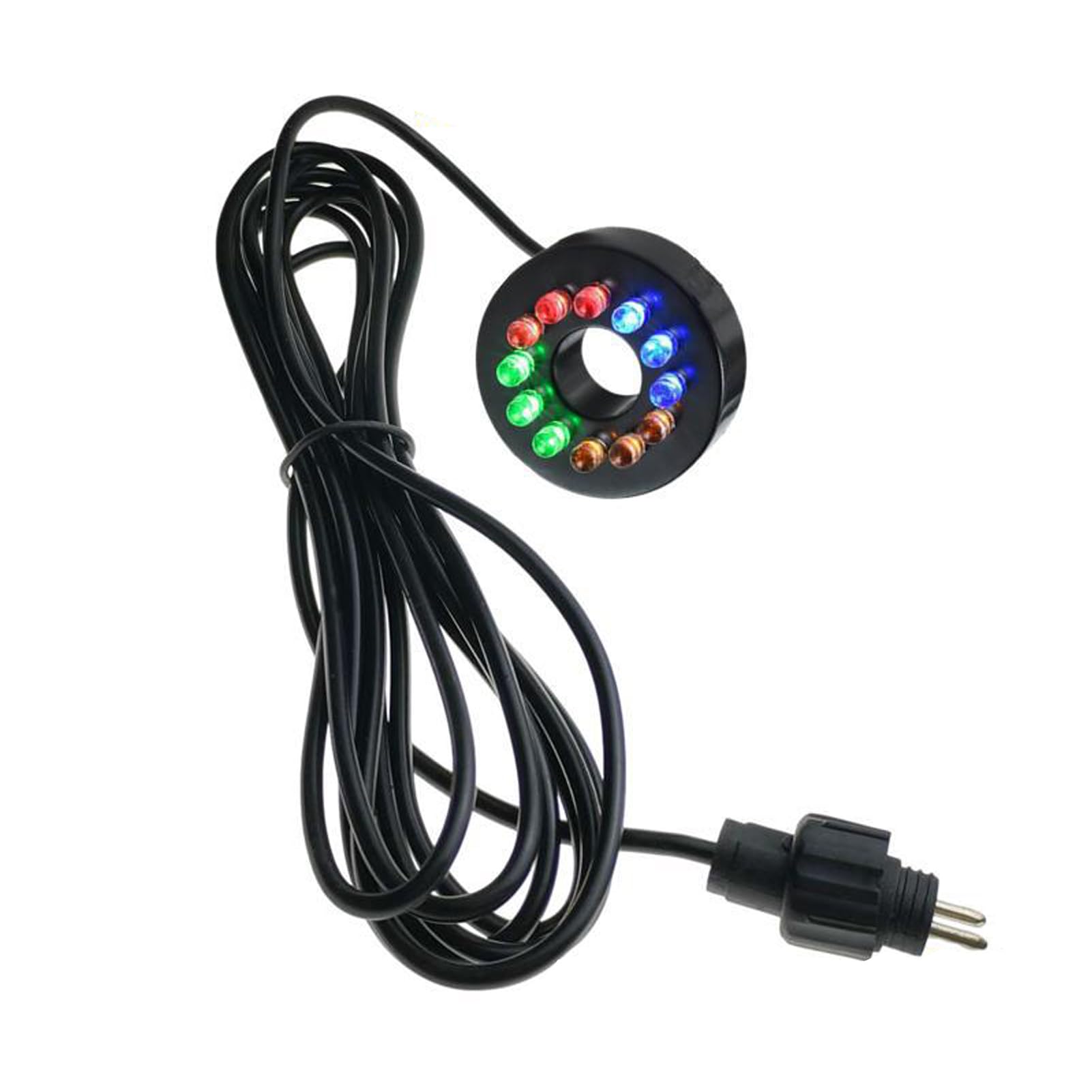 QUILSTM LED Water Feature Lights for Submerble Fountain Pond Garden Aquarium Light LED Circle Lights with Hole for Underwater, Multicolor 12led
