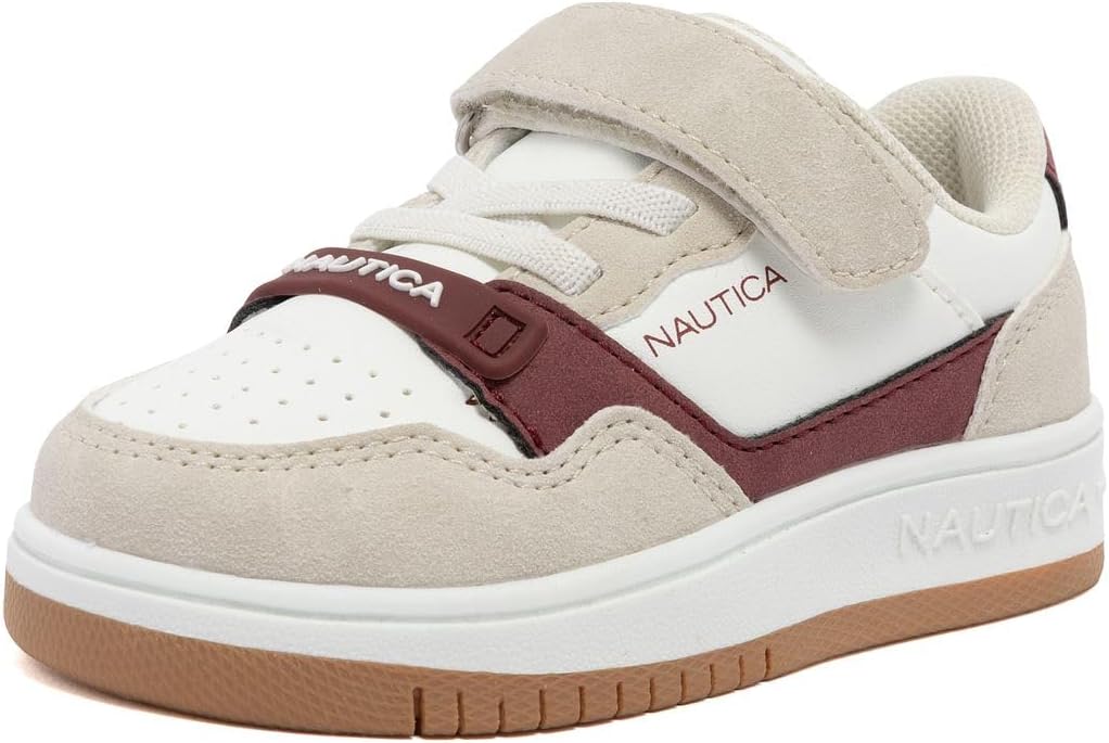 Nautica Kids Sneakers with Adjustable Strap and Bungee Straps | Comfortable Casual Shoes for Boys and Girls (Toddler/Little Kid)