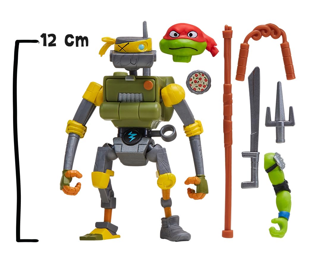Tortugas Ninja, Figura articulada de 12 cm con Accesorios, Mix & Match, Metalhead, para niños a Partir de 4 años, T02014