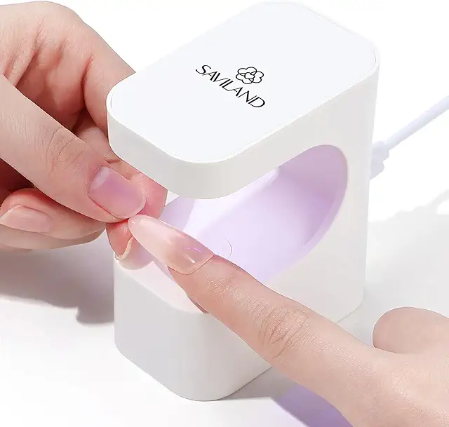 SAVILAND Pro Mini UV LED Nail Lamp: 10S Flash Cure Portable Gel Nail Dryer