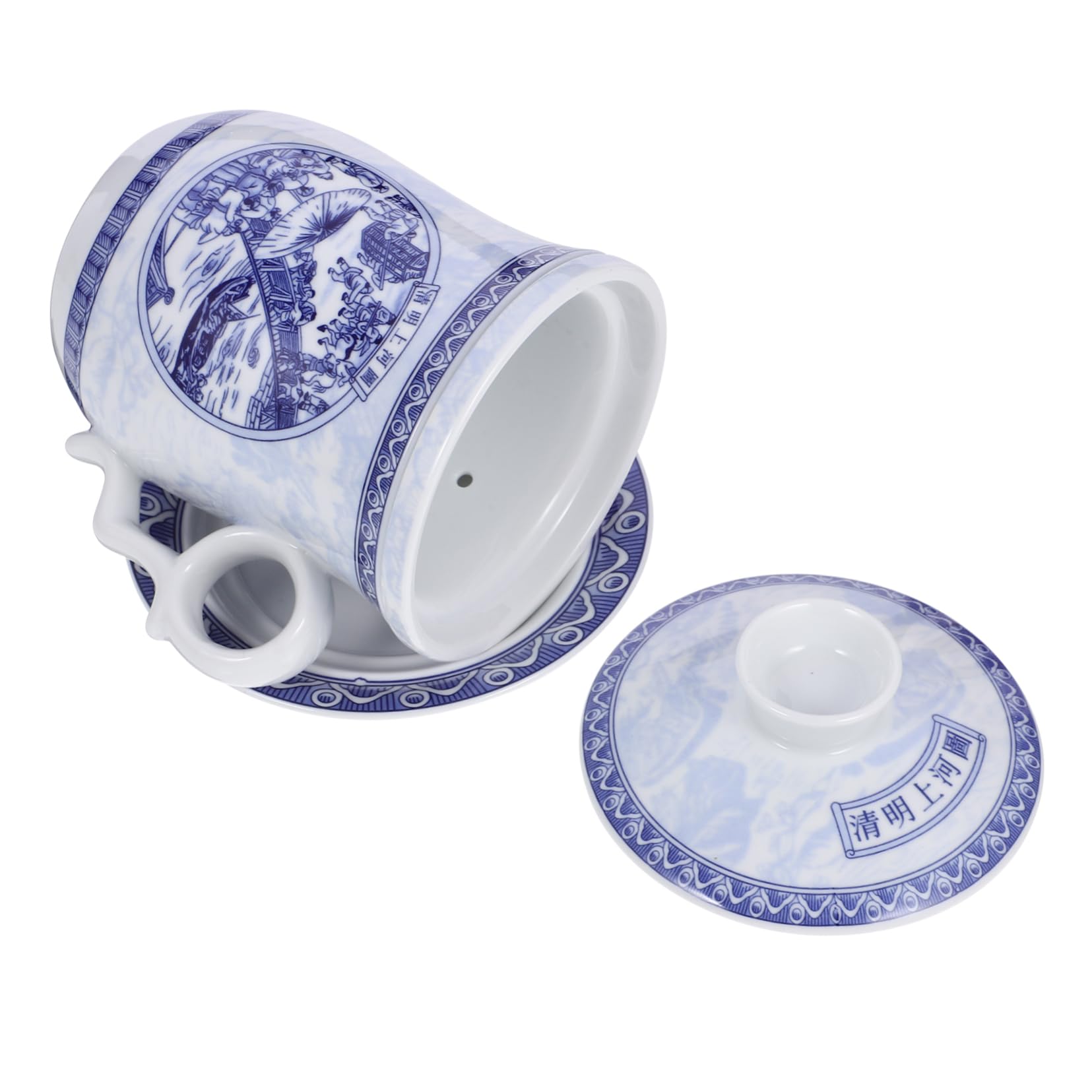 PRETYZOOM Traditionelle Teetasse 1 Satz aus Keramik mit Deckel und Sieb