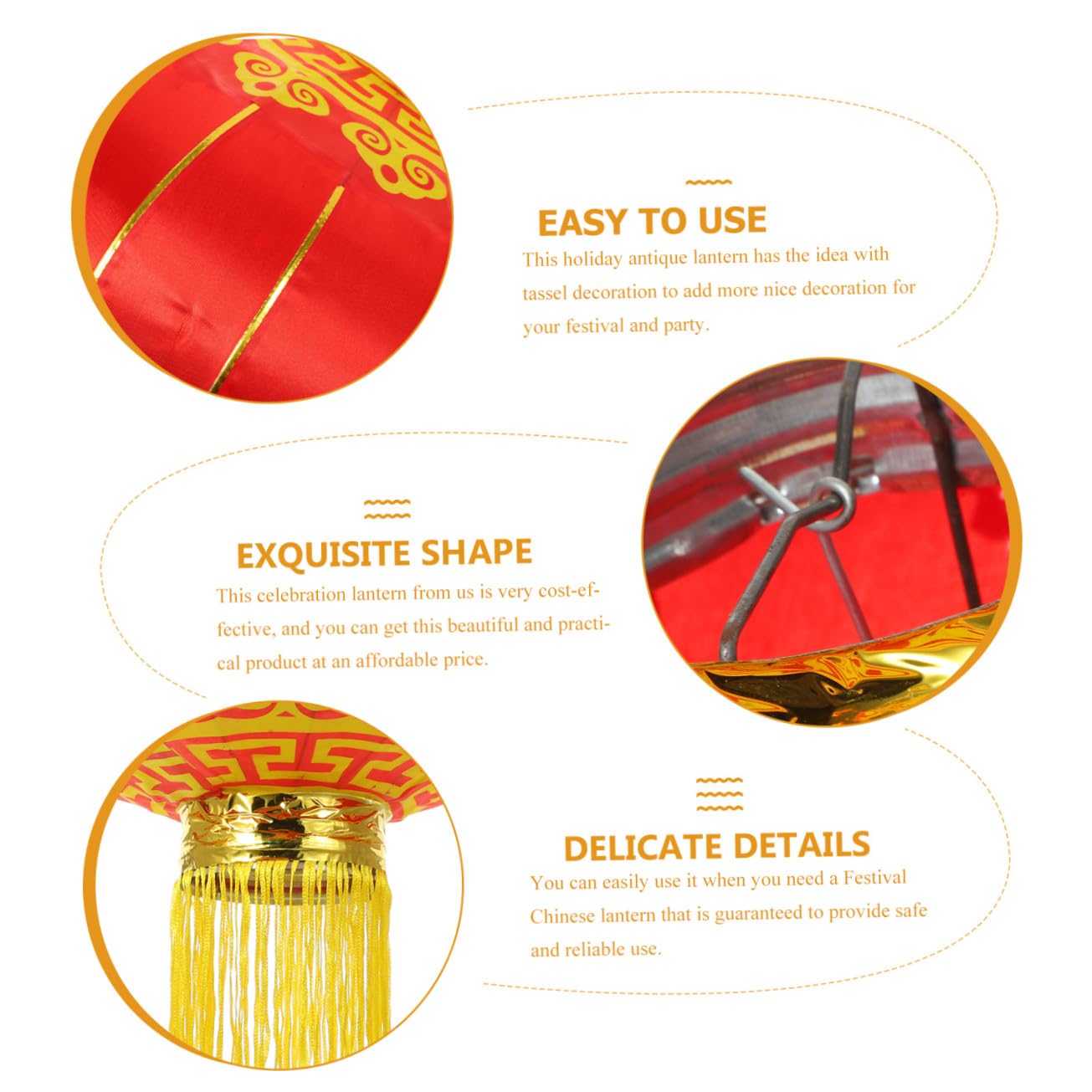 Linterna Tradicional China Roja 2piezas para Decoración Festiva de Puerta y Jardín de Tela Satinada para Exterior y Año