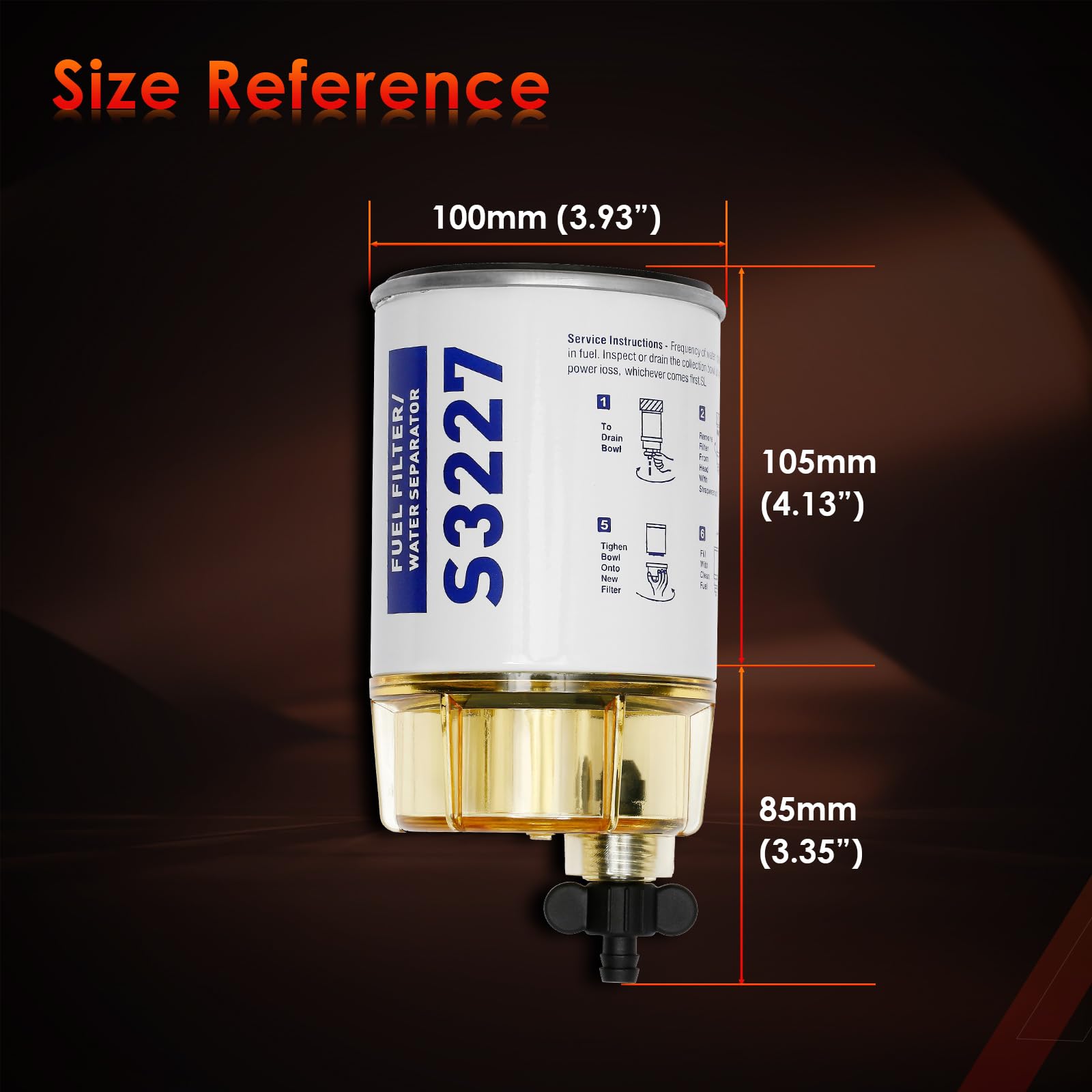 Amazon.com: S3227 Fuel Filter Water Separator with Clear Bowl