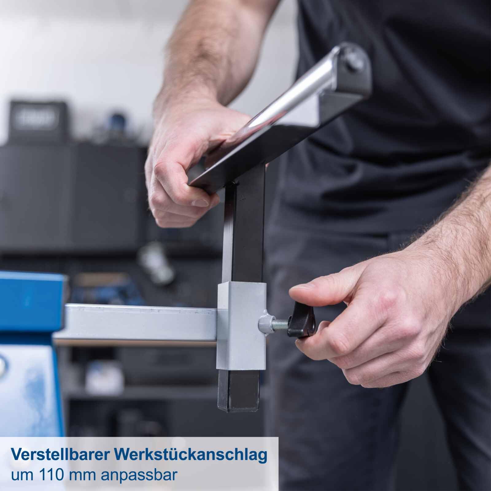 Scheppach Untergestell Arbeitstisch UMF1550 | Maschinentisch für Kappsägen, Schleifmaschinen, Dekupiersägen & Tischbohrmaschinen | Last 150kg | Höhe 780mm | Ausziehbar 935-1985mm | Auflagenhöhe 935mm
