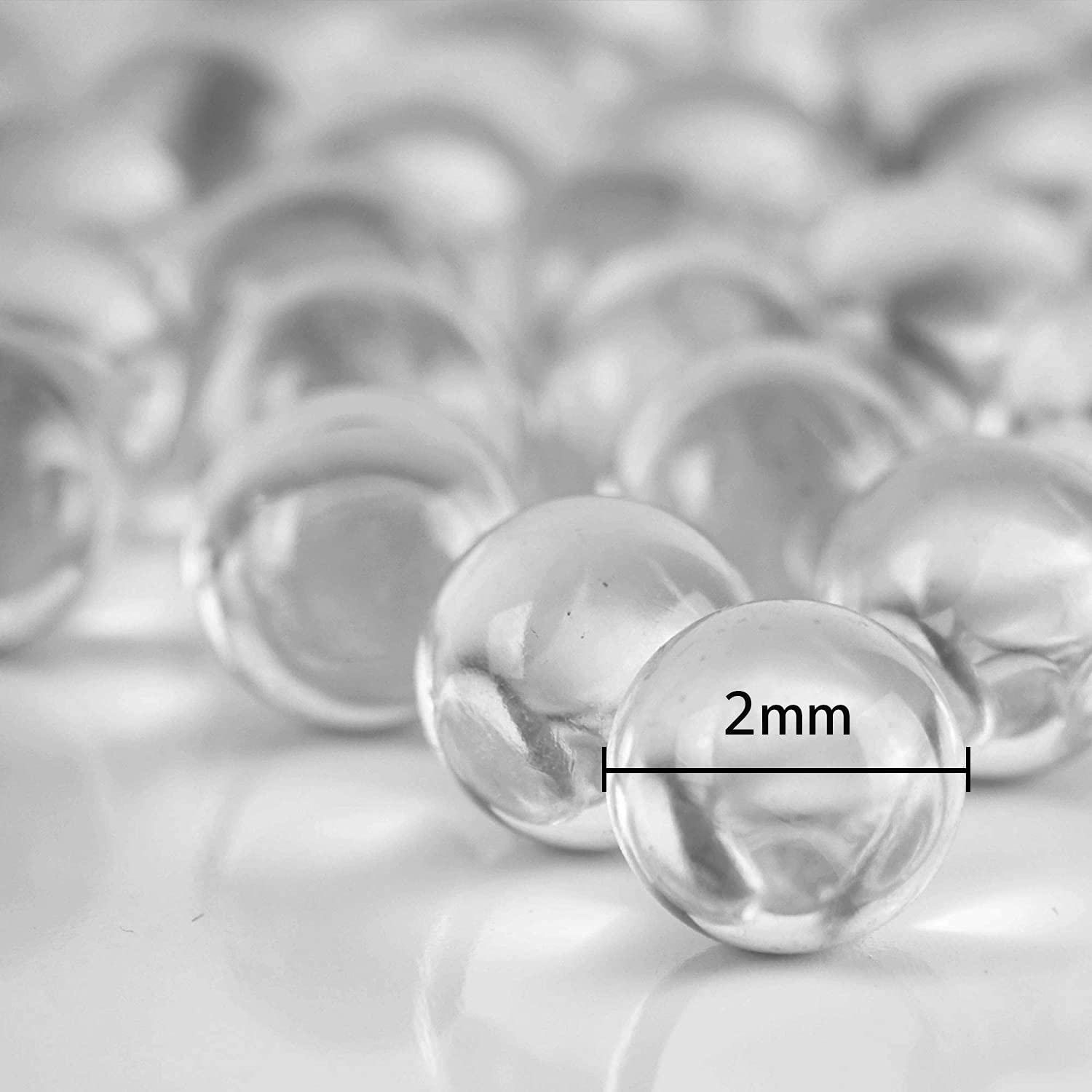 Solid Round Clear Glass Boiling Stones Beads, 2mm Diameter, Approx 1000 Beads — Amazon image 5