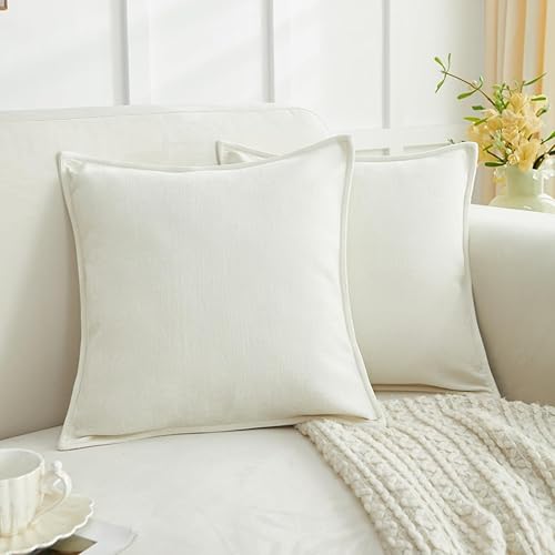 Miniatura 9 de Sunday Praise Paquete de 2 fundas de almohada decorativas de felpilla de 18 x 18 pulgadas, fundas de almohada neutras con acento de granja, funda de