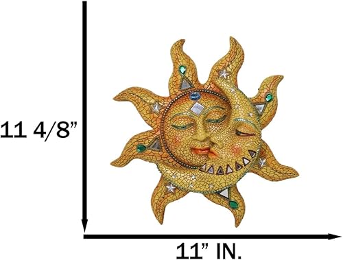 Miniatura 2 de Ebros - Placa decorativa de pared con mosaico de cielo celestial colorido sol y luna, 12 pulgadas de alto, rendición a la noche, Belenos Dios y