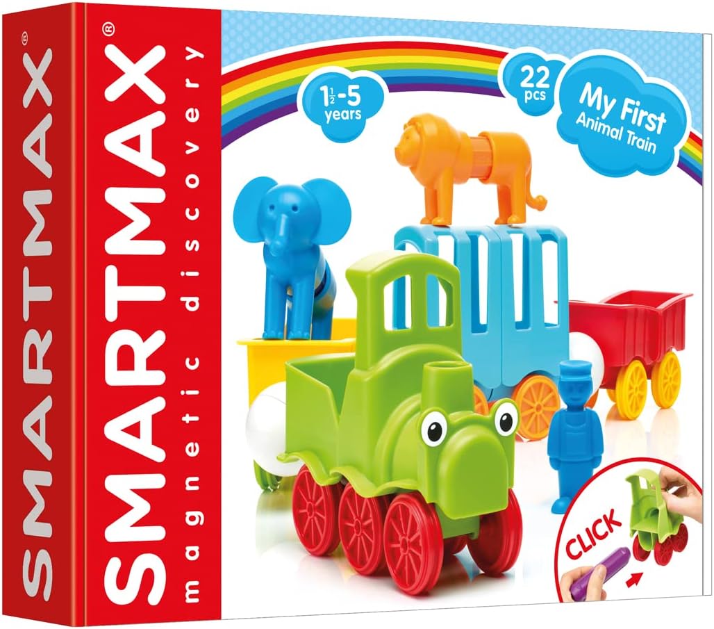 SMARTMAX - My First Animal Train, Magnetic Discovery Play Set, 25 pieces, 1-5 Years