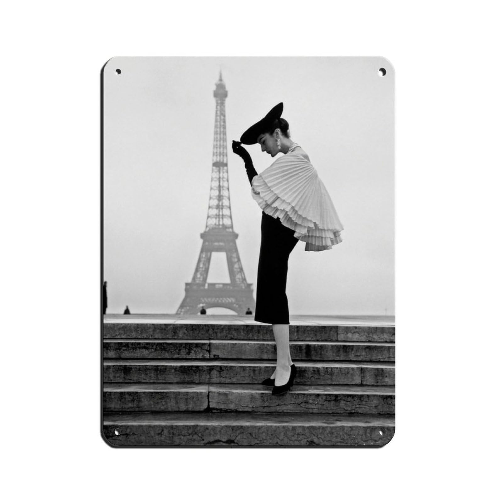 Eiffel Tower, Vintage Paris Poster Retro Poster Metal Tin Sign Chic Art Retro Iron Painting Bar People Cave Cafe Family Garage Poster Wall Decoration 12x16inch(30x40cm)