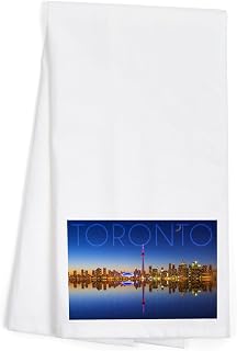 Lantern Press Toronto, Canada, Skyline and Reflection (100% Cotton Tea Towel, Decorative Hand Towel, for Kitchen and Home)