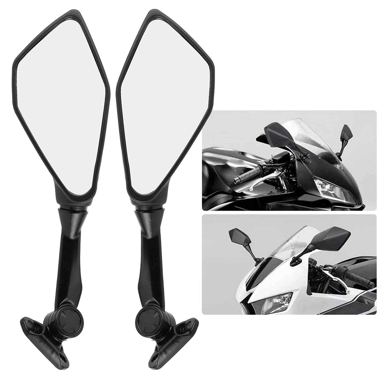 Paire de rétroviseurs de moto universels avec accessoire de remplacement