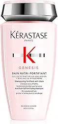 Kérastase Shampoo Genesis Bain Nutri-Fortifiant, Cabelos com queda, Cabelo grossos, Prevenção da queda, Flor de Edelweiss, Raiz de gengibre, 250 ml