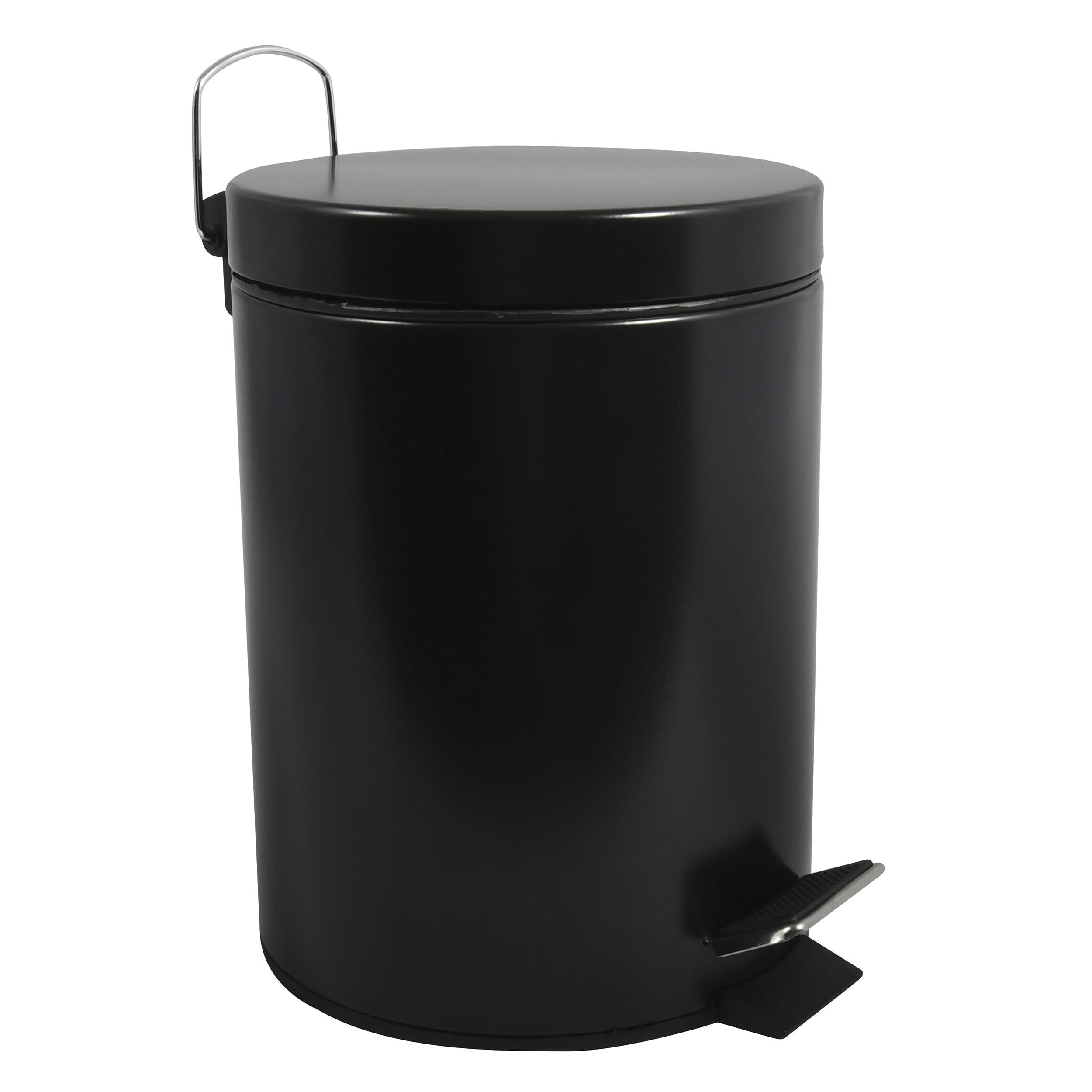 MSV Stainless Steel Pedal Bin, Black, 5 Litre