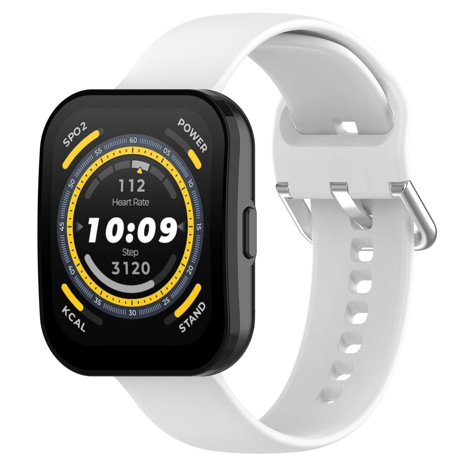 GIOPUEY Correas Compatible con Amazfit Bip 5/Bip 5 Unity, Suave Silicona La Correa [Resistente al Desgaste] [Transpirable] Pulsera - White