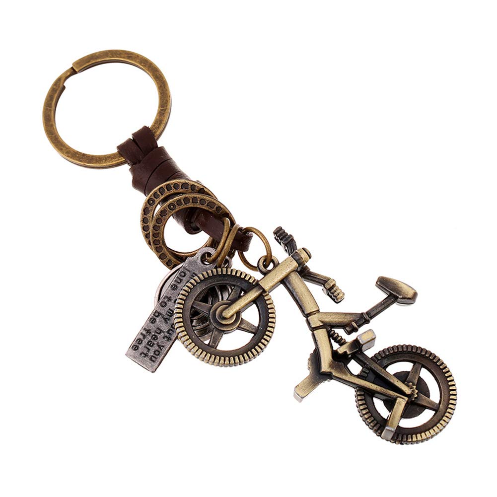 Meigold Retro Keyring Keyring Bicycle Style Bag Pendant Gift Party Birthday Christmas for Women Girls, khaki, 3.5 * 12cm