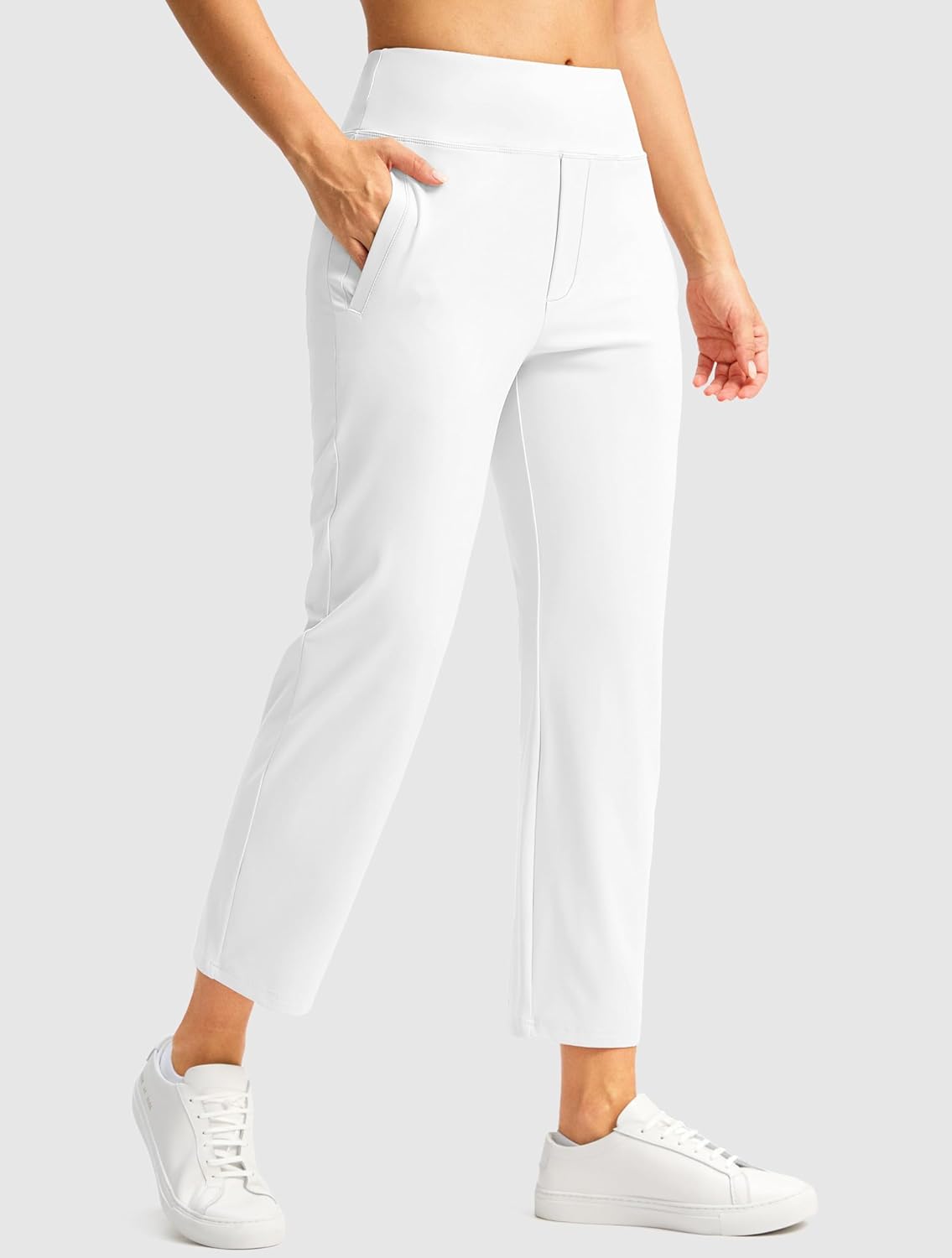 SANTINY Women's Pants with 3 Pockets 7/8 High Waisted Stretch Ankle Pants for Women Golf Casual Travel Athletic Work - Image 3