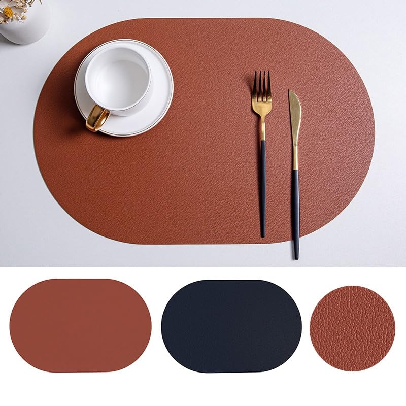 Tapis Isolant Ovale Bicolore et Imperméable pour Table et Assiette - 3