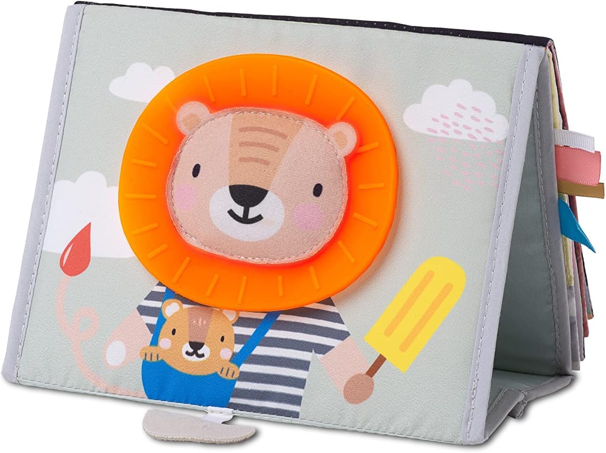 Savannah Tummy-time Newborn Baby Book. Double-sided Sensory Pages Includes Baby Safe Mirror, High Contrast Pictures, Crinkle Textures & Baby Teether. Gift Suitable for Boy & Girls from Birth