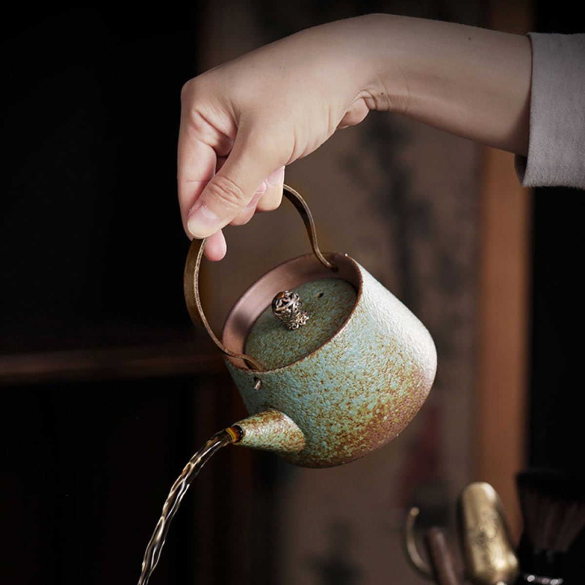 Garneck Cina in ceramica classica tè Tè Teiera Retro Kung Fu Tetero Kettle Giapponese Tè Produttore di Tè Acqua Teiera di Acqua Bollitore d'Accessorio per Articoli di Tè