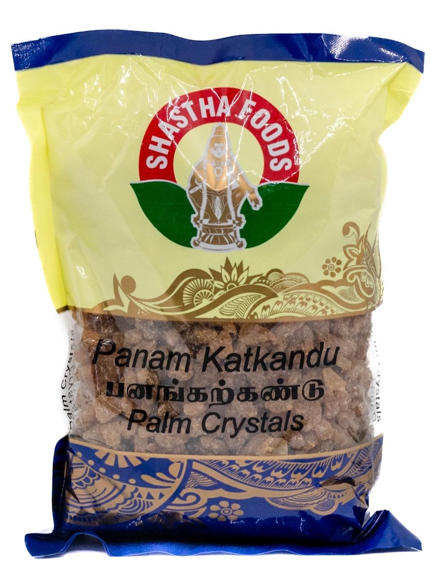Shastha Panam Kalkandu (Palm Sugar Crystals) (Pack of 3) Each 500g (1.1 Lbs) 500g x 3 Pkts (Total 1500 Grams) (B-P)