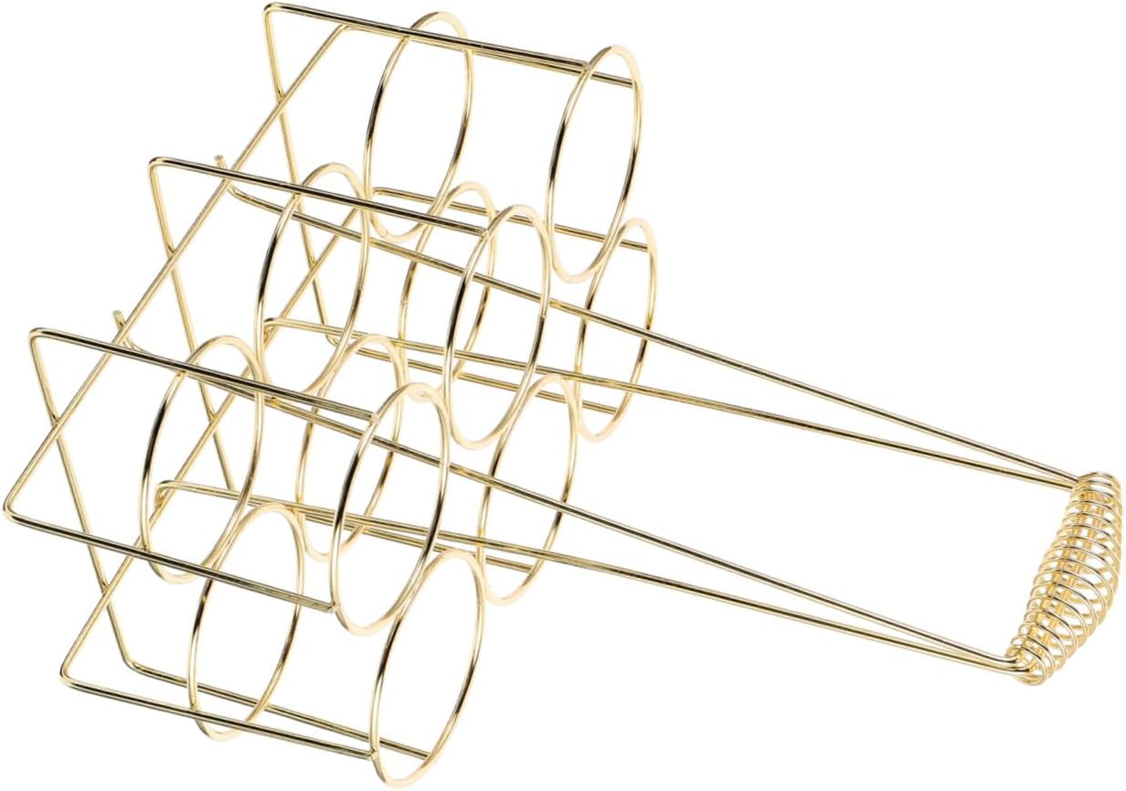 Ciieeo Alloy Beer Basket Beer Holding Organizer Metal Frame Holder Gold Bottle Rack