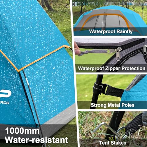 Image of CAMPROS CP Upgraded 6 /8 Person Camping Tents, Waterproof Windproof Family Tent with Larger Mesh Windows & Door, Double Layer, Easy Set Up, All-Season Dome Tent with Top Rainfly & Carry Bag