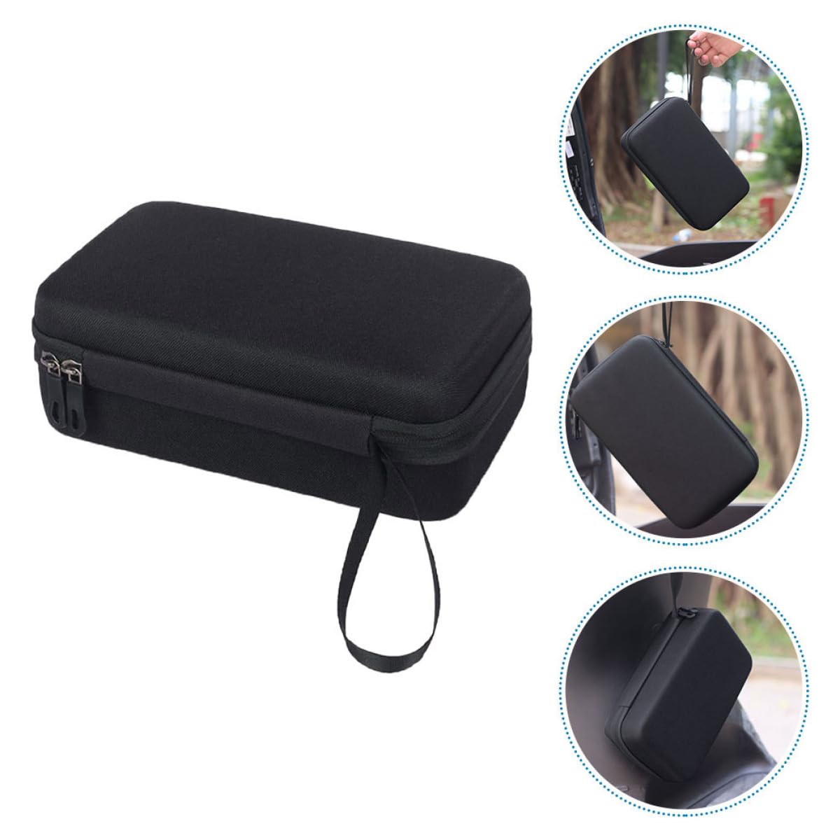 Pack Organizer Tasche für Ladegeräte von Elektrofahrzeugen, Schwarz | Polyester und Eva, Harte Hülle mit Stoßschutz, für E-scooter und Handtasche, 2 Stück