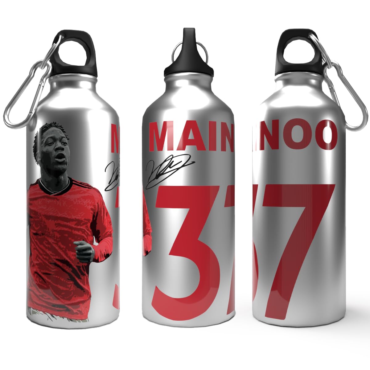Partisan Multicolour United Bottle Mainoo 2-Lid Aluminium 600Ml Silver
