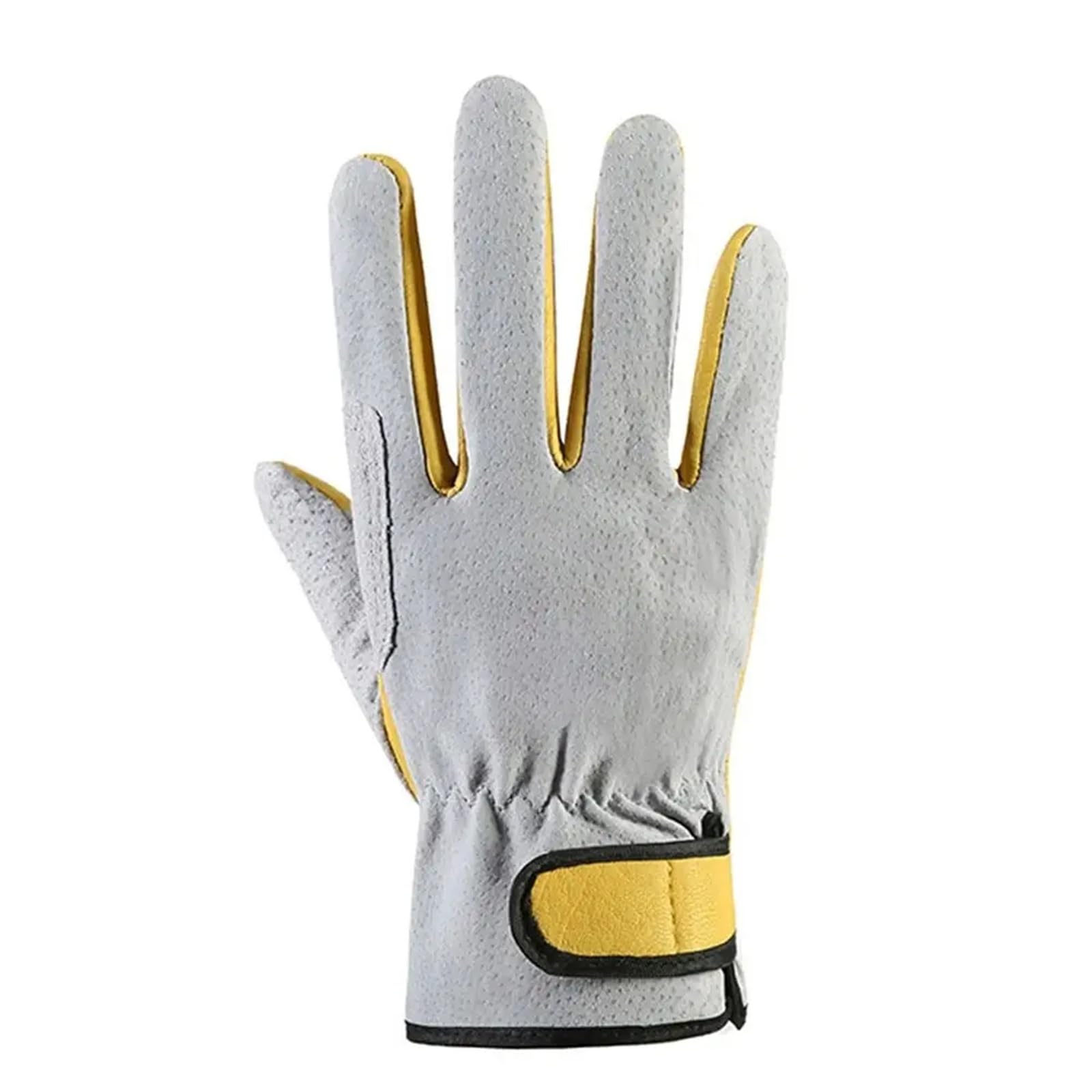 Compatible con guantes de soldadura de cuero, guantes de trabajo anticorte resistentes al calor y retardantes de llama for horno, chimenea, soldador, uso en el lugar de trabajo(Yellow)