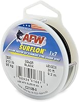 Vista 101 de Alambre de pesca americano Surflon recubierto de nailon 1x7 de acero inoxidable, línea líder de pesca para agua salada, prueba de 10 libras - prueba
