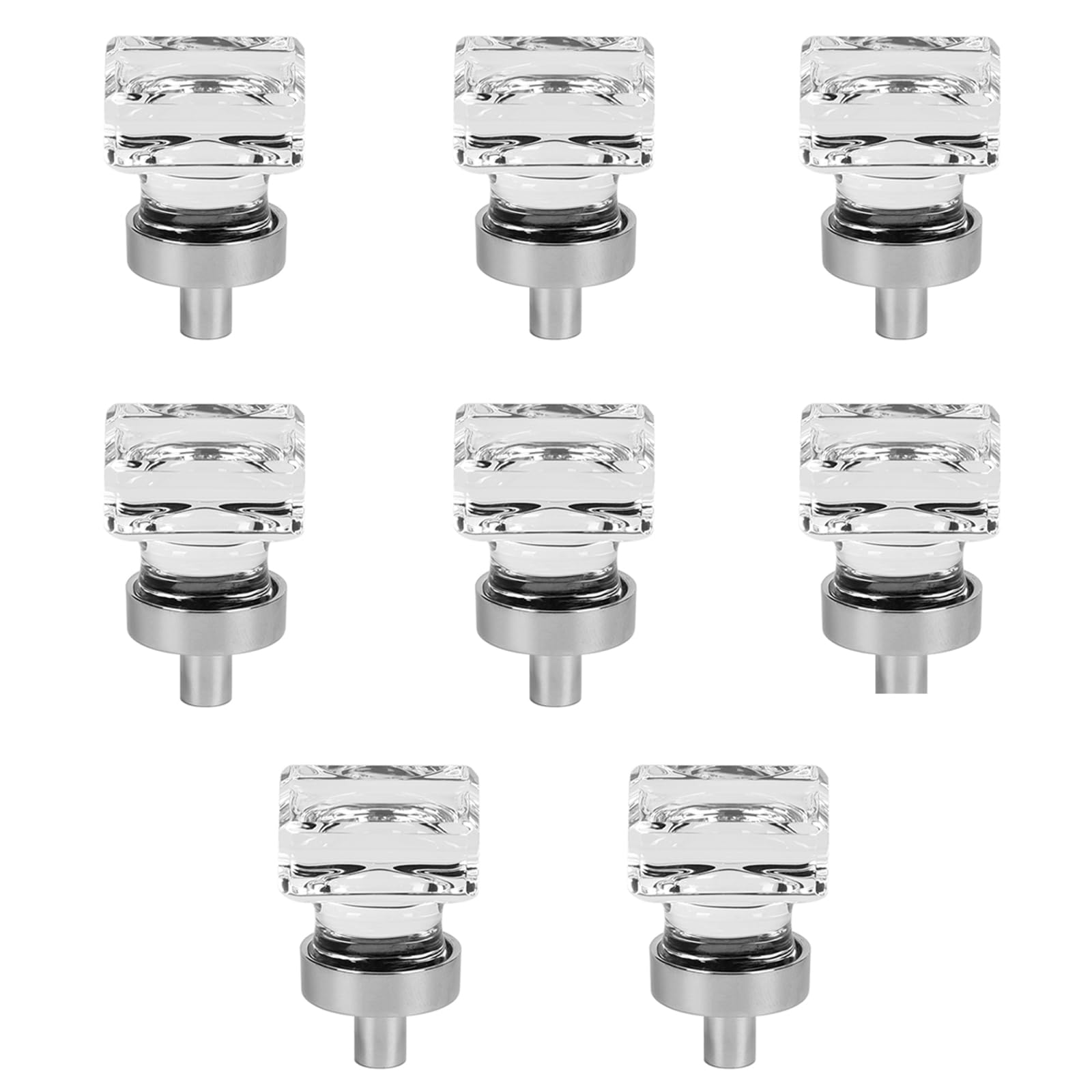 TopHomer Decorative Clear Round Crystal Knobs, 8 Pieces 26mm Artificial Crystal Cabinet Exterior Knobs, Glass Door Handles, Round Furniture Knobs for Cabinet, Glass, Sliding Door, Drawer, Clear