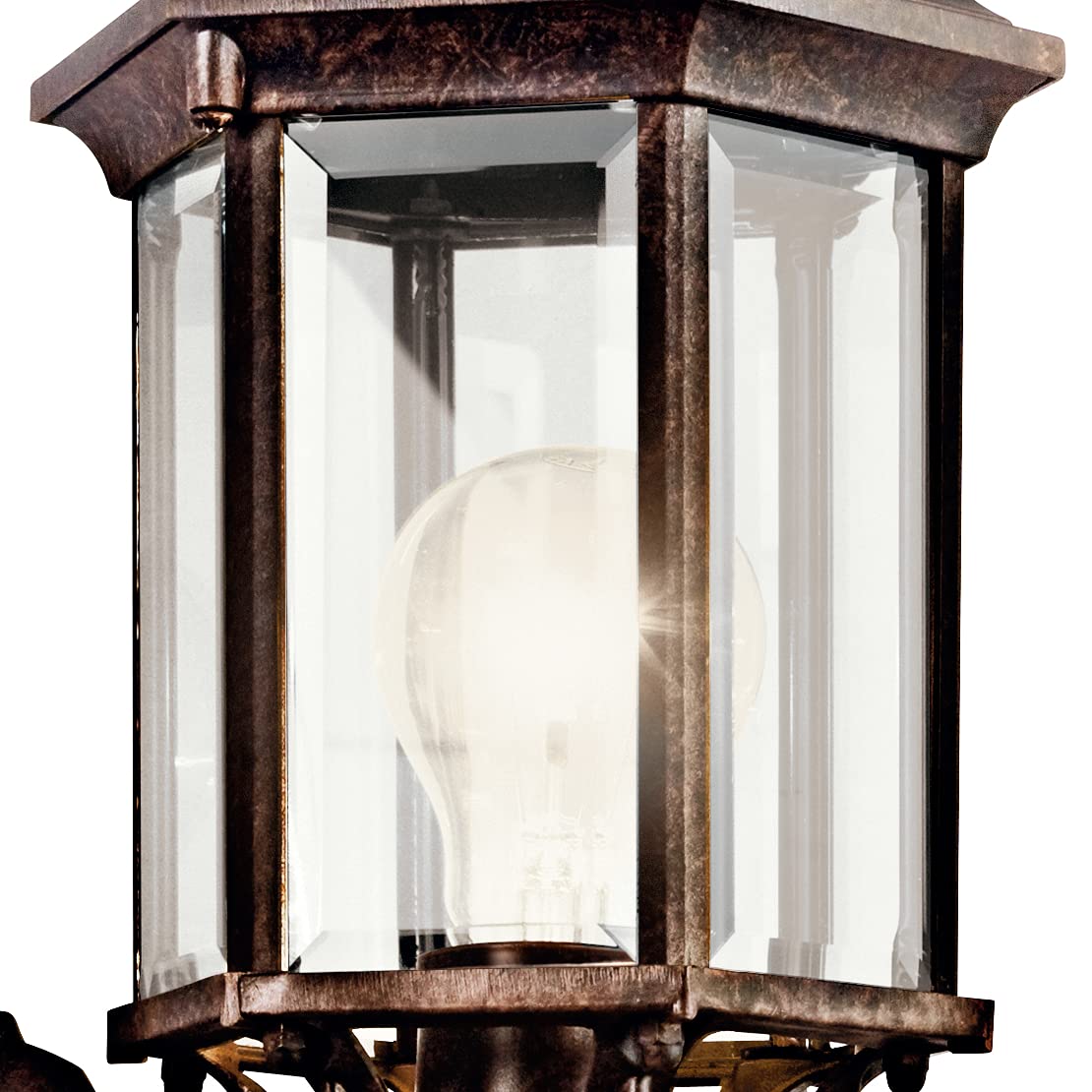 Kichler Chesapeake 17" Outdoor Wall Light in Tannery Bronze, 1-Light Exterior Porch Light, Coastal Wall Sconce with Clear Beveled Glass, (17" H x 6.5" W), 49255TZ, 12.25 in