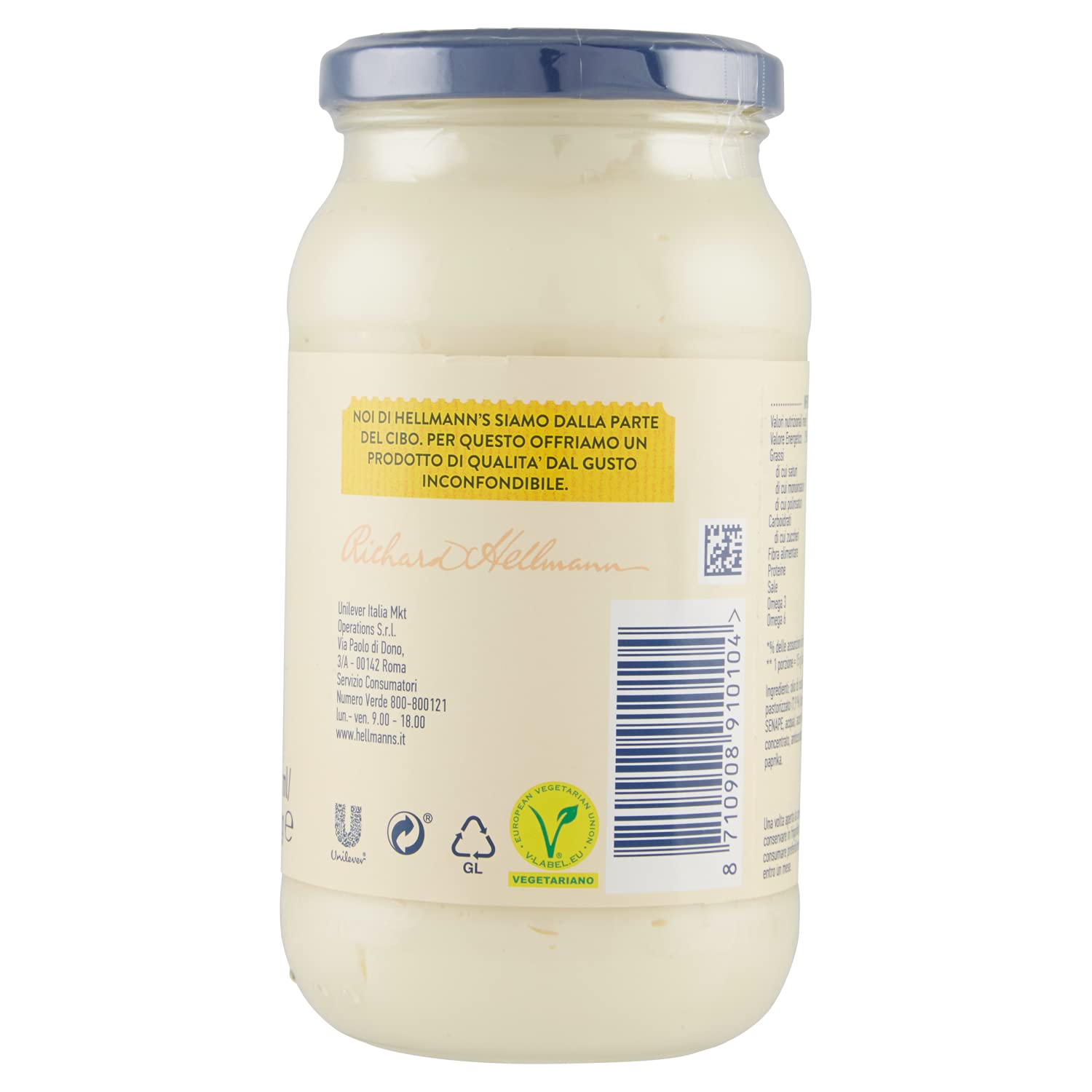 Hellmann's Maionese In Vasetto, Maxiformato, 12 Pezzi Da 432 Ml, 5184 Millilitro