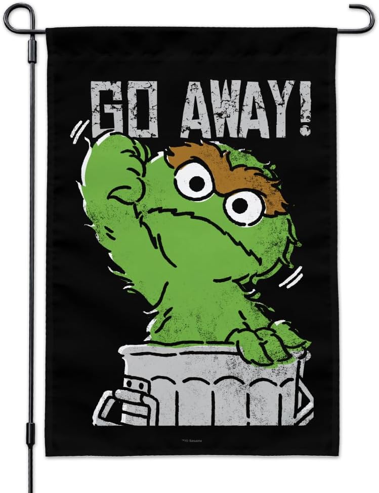 Sesame Street Oscar Go Away! Garden Yard Flag
