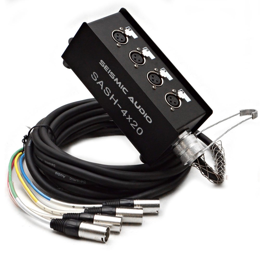 Seismic Audio - SASH-4x20-4-kanałowy kabel XLR Send Sub Snake - 20 metrów