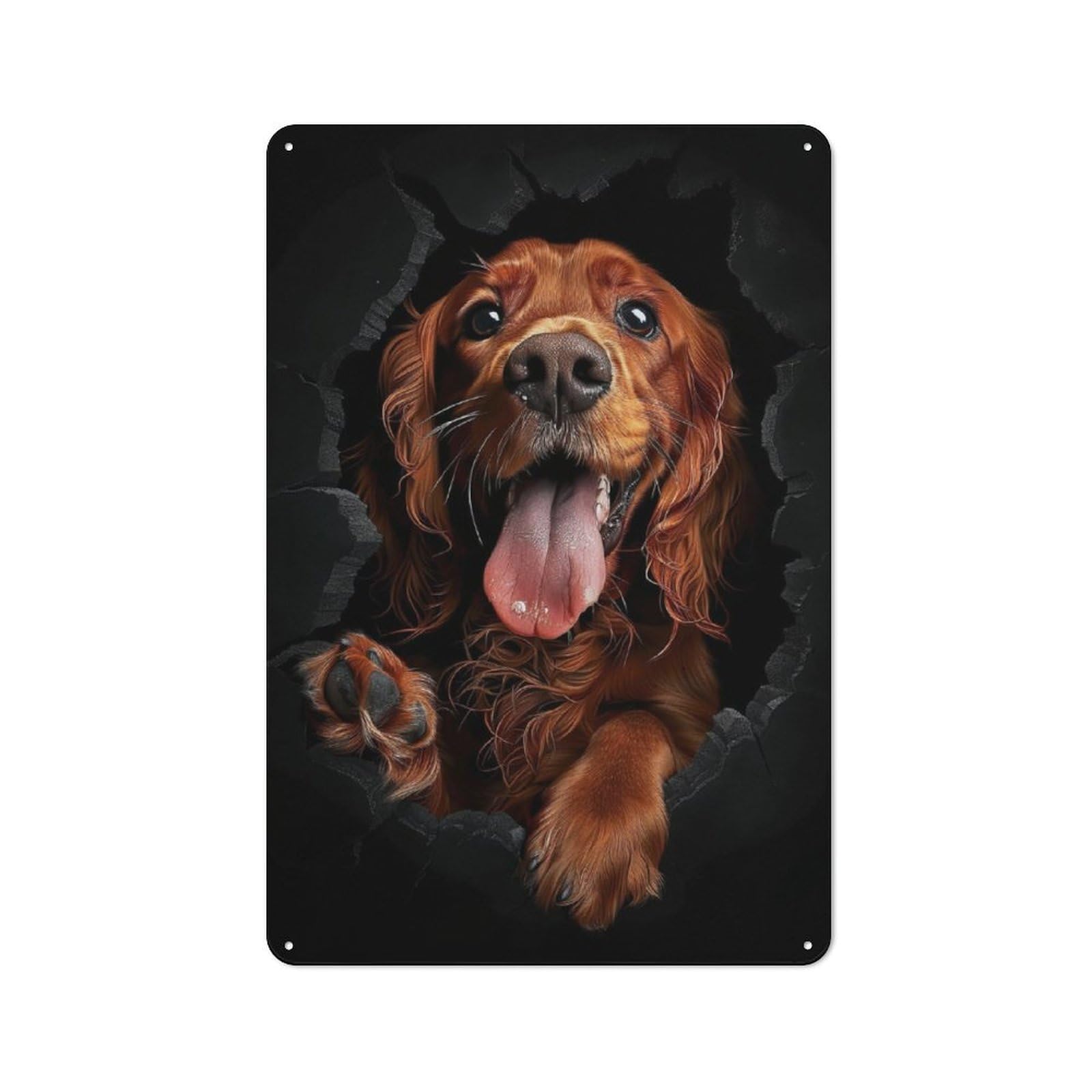 Junmoney Style-15 Cocker Spaniel Dog Wall Art Print Printed Metal Sign 30X20cm For Café Or Restaurant, For Restaurant Decor Fans, For Retro Home Interiors