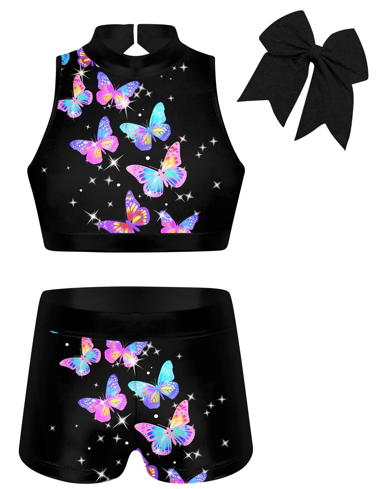 Vogseek Gymnastics Leotards for Girls with Shorts Sparkly Ballet Dance Unitards Biketards Kids Activewear